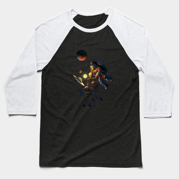 Space Cart Baseball T-Shirt by nicebleed